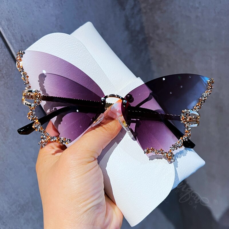 biggersourcing-_Fashion_Luxury Diamond Butterfly Sunglasses Women Brand Y2K Vintage Rimless Oversized Sun Glasses Ladies Eyewear_Provide you to purchase, logistics, monitoring, inspection, factories and other service providers in China_First1Open