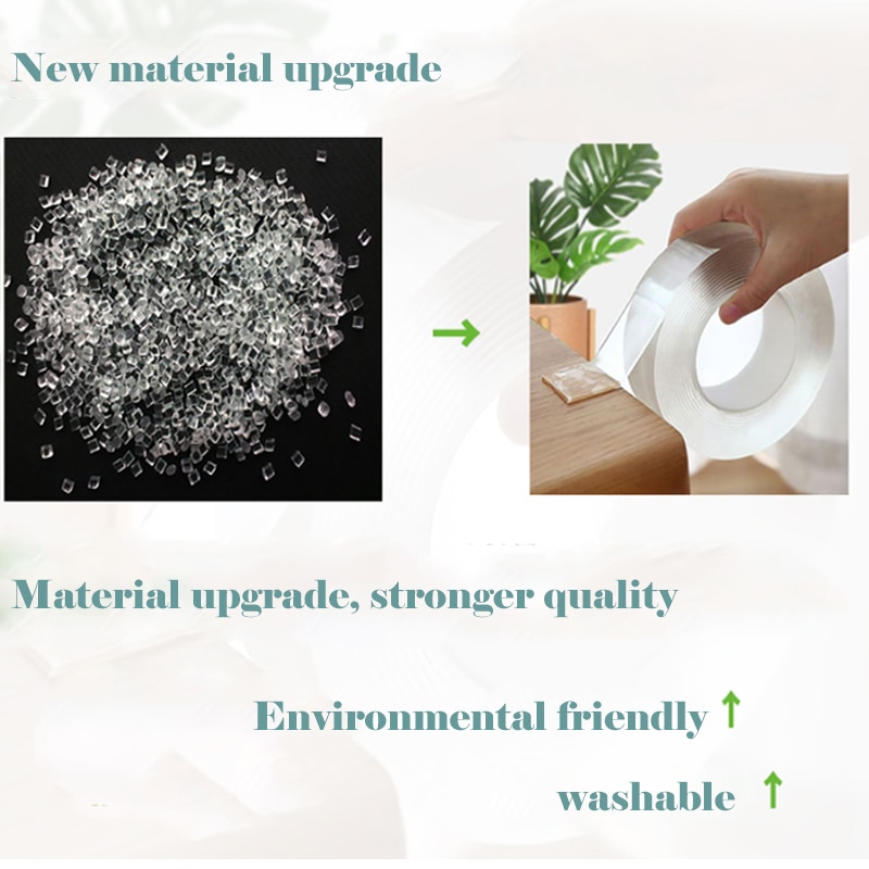 Super Strong Double Sided Adhesive Tape Washable Reusable Waterproof Transparent double tape Suit fo