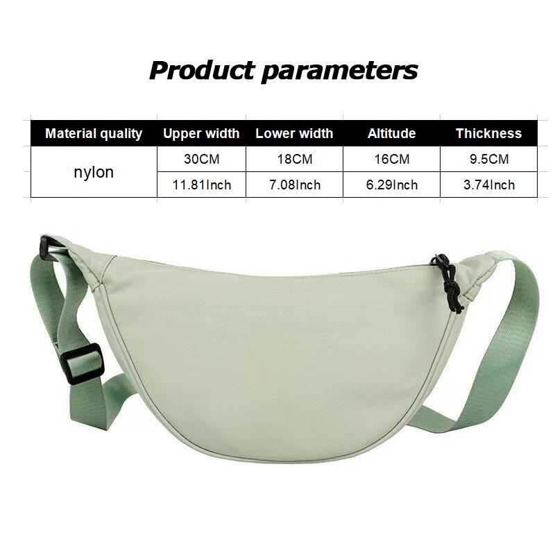 Solid Color Chest Bag For Women Large Capacity Travel Crossbody Half Moon Designed Belt Bag Ladies Daily Street Fanny Packs