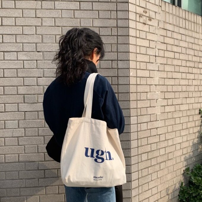 biggersourcing-_Best Sellers_Casual Large Capacity Shoulder Bags Shopper Canvas Letter Fashion Harajuku Zipper Print Ulzzang Handbags Cheap Women_Provide you to purchase, logistics, monitoring, inspection, factories and other service providers in China_First1Open